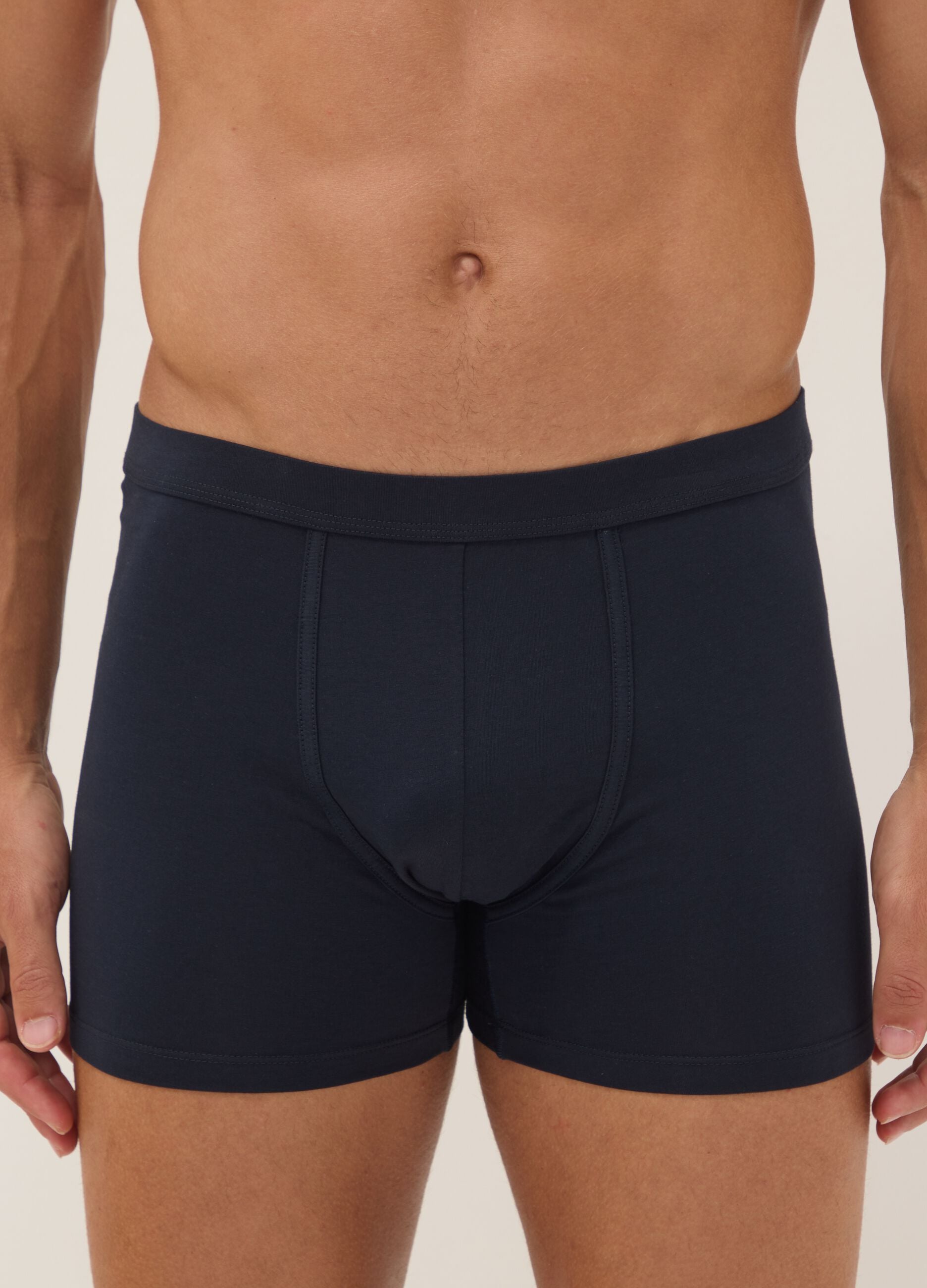 Bipack di boxer blu in cotone Supima elasticizzato