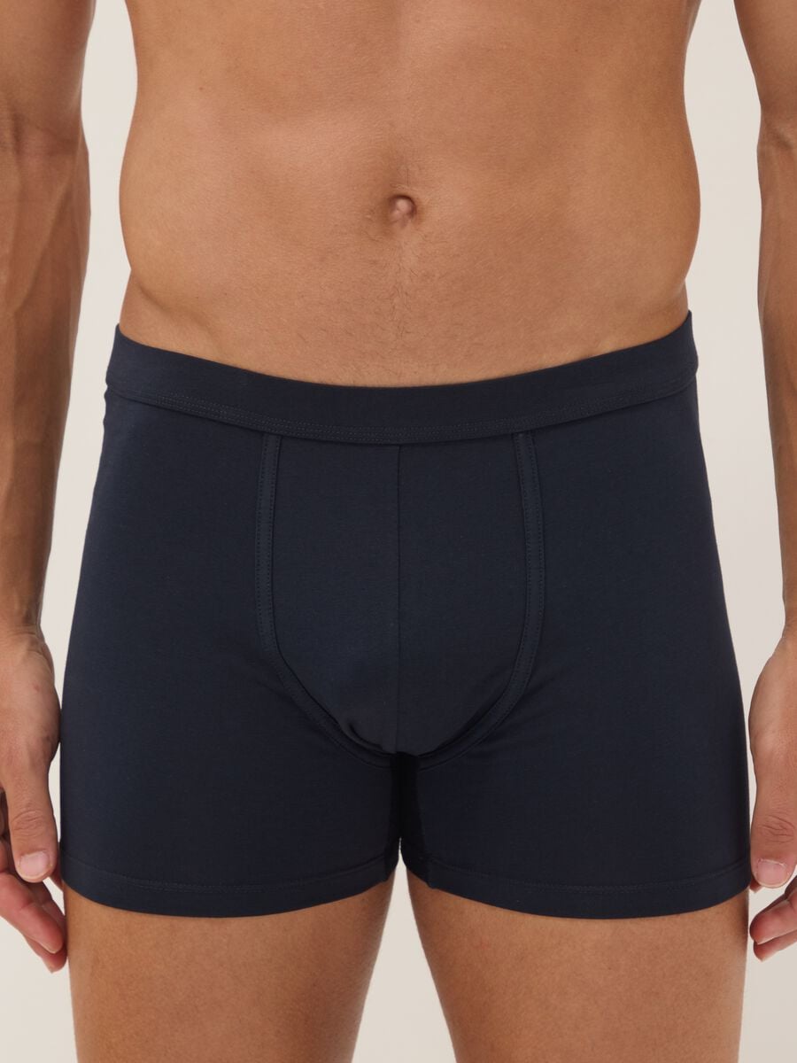 Bipack di boxer blu in cotone Supima elasticizzato_1