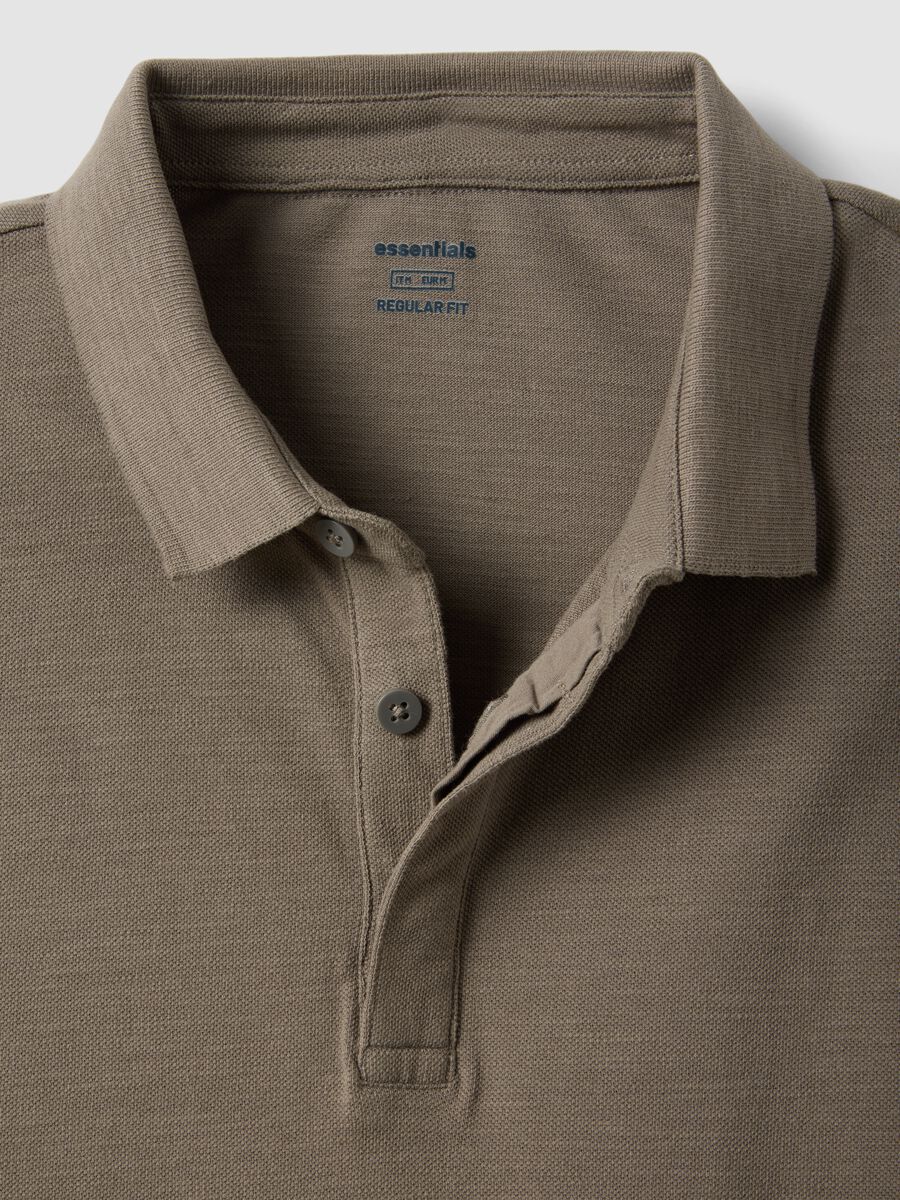 Regular fit brown pure cotton polo_5