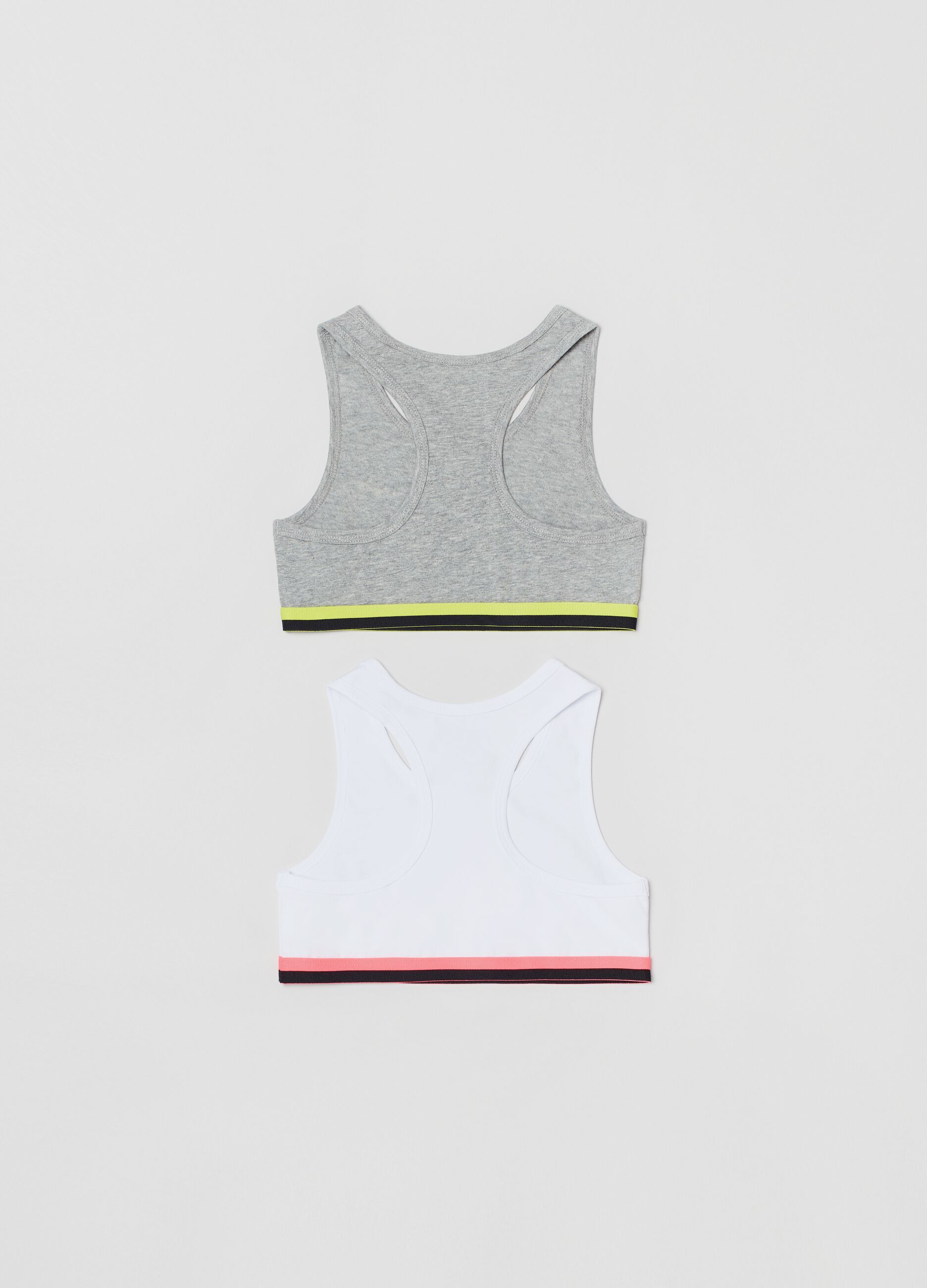 Two-pack vest tops in stretch cotton