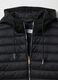 Black padded jacket regular fit with hood and zip_5