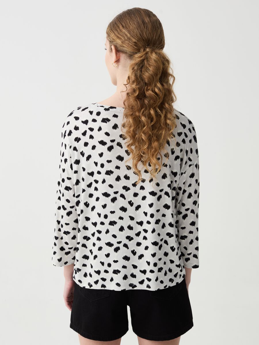 Viscose T-shirt with spotted print_2