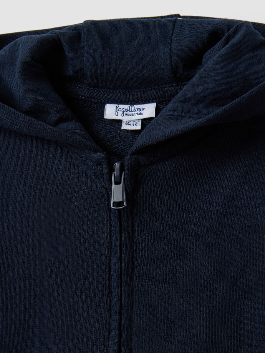 Sudadera azul con capucha de puro algod&oacute;n org&aacute;nico, corte regular para beb&eacute; ni&ntilde;o_2
