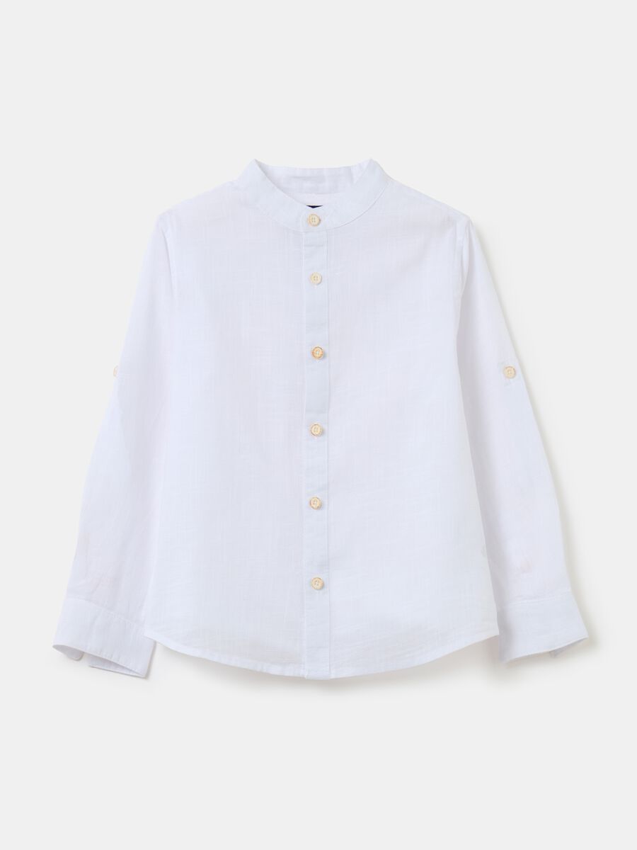 Cotton shirt with Mandarin collar_0
