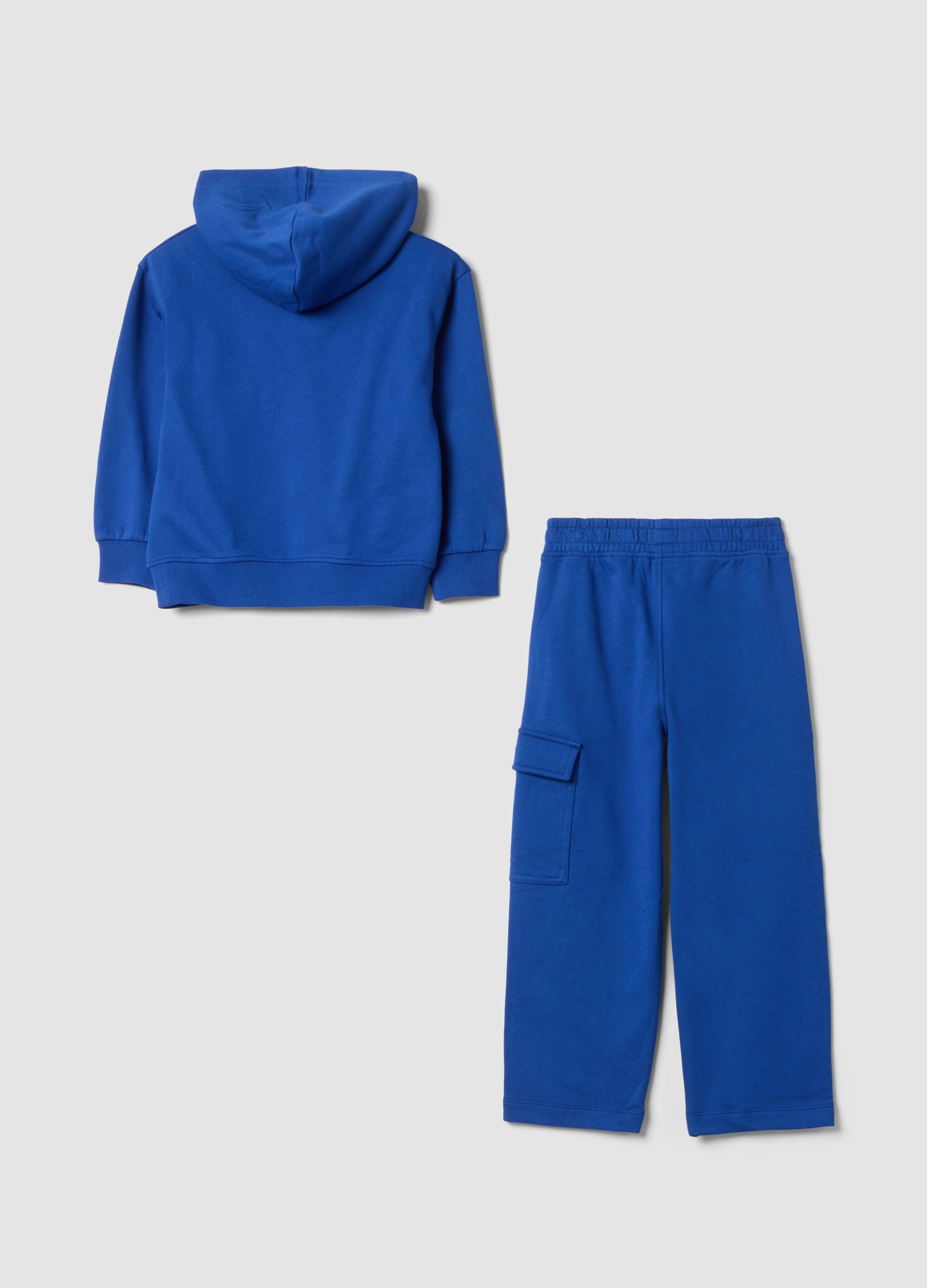 Blue pure cotton jogging set with oversized crew neck fit