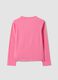 Girls&rsquo; pink stretch-cotton crew-neck printed T-shirt_1