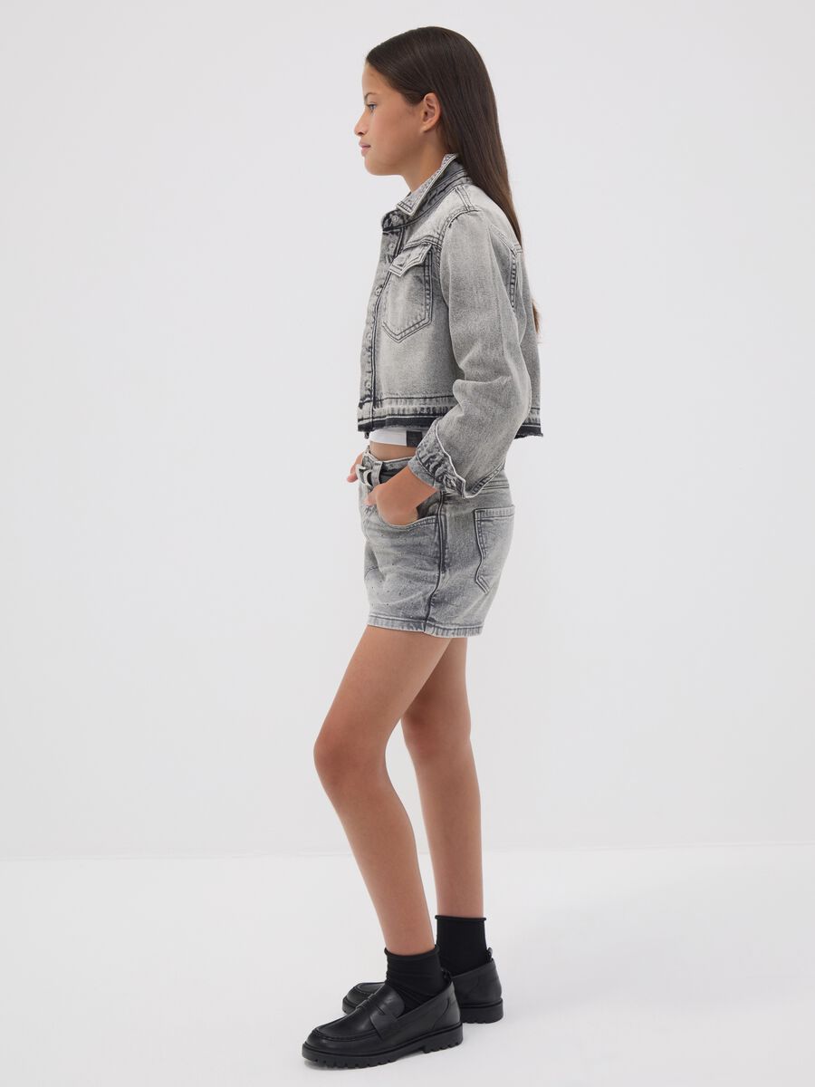 Grauer Skort aus Stretch-Baumwolle f&uuml;r M&auml;dchen, Regular Fit_2