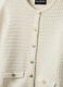 Cardigan branco em puro algod&atilde;o regular fit com bot&otilde;es e bolsos_5