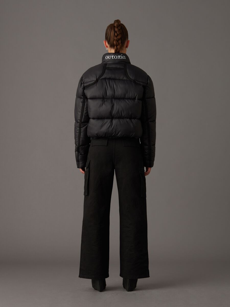 Cropped Technical Puffer Jacket Black_4