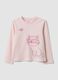 Rosa T-Shirt aus reiner Bio-Baumwolle mit K&auml;tzchen-Print f&uuml;r M&auml;dchen_0