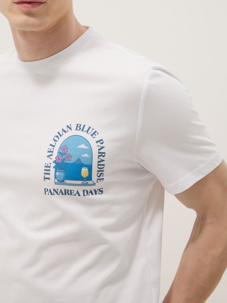 Wei&szlig;es Regular-Fit T-Shirt aus reiner Baumwolle mit kurzen &Auml;rmeln_3