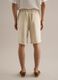 Pure Linen White Bermuda Shorts Regular Fit_2