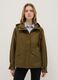 Green cotton blend regular fit jacket with zip and hood_1