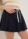 Blue viscose blend skirt regular fit with structured waist_3