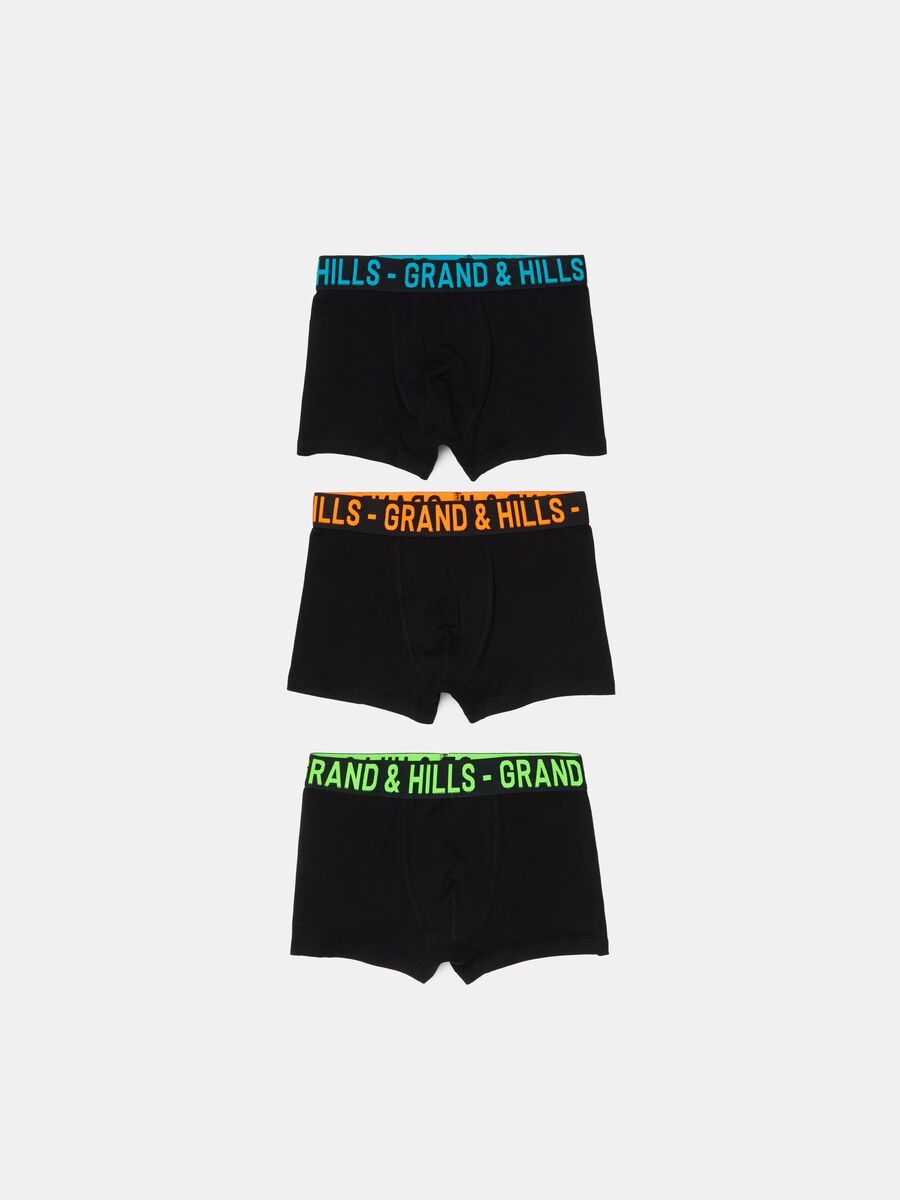 Three-pack boxer shorts with external elastic and logo_0