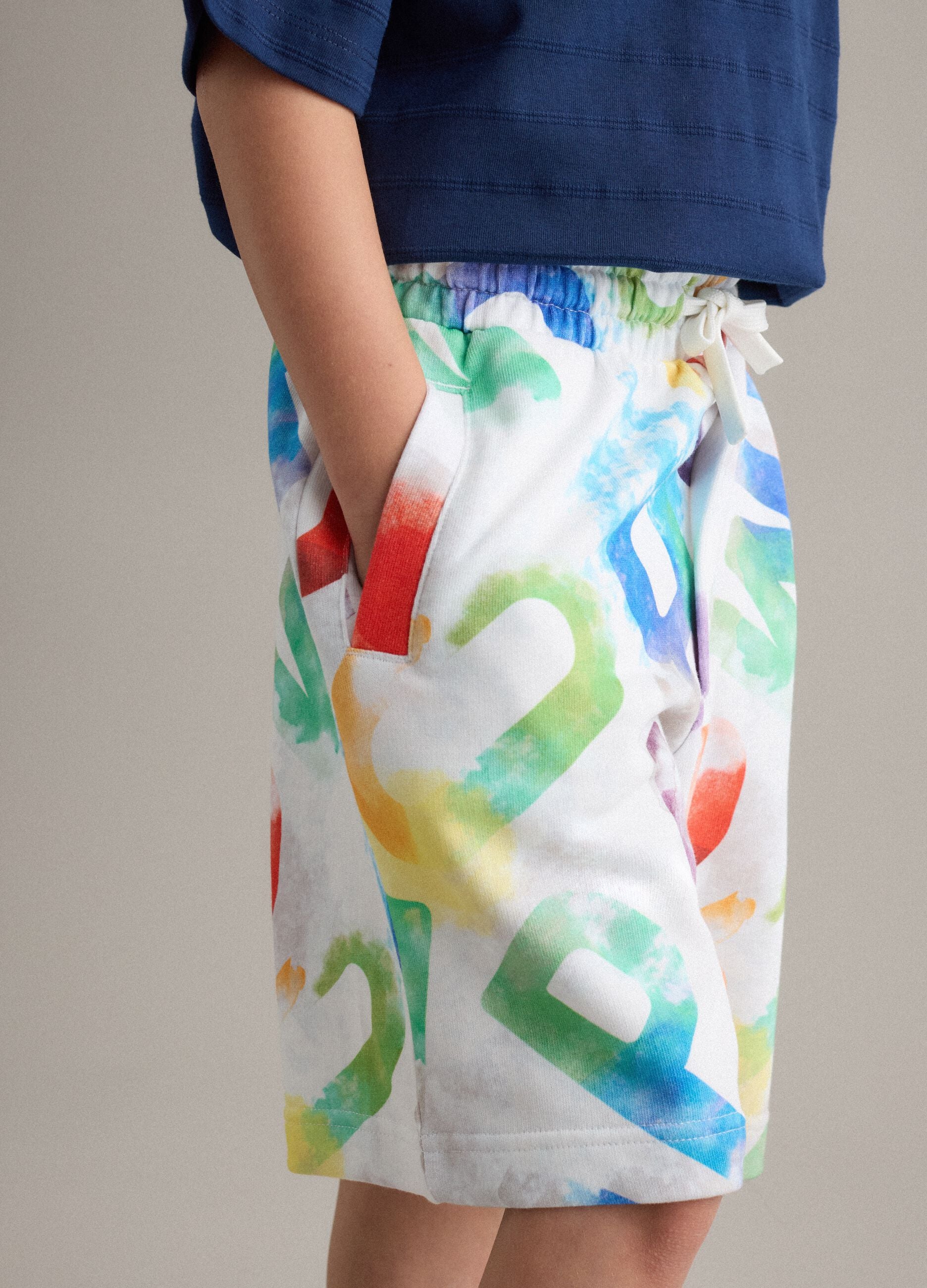 Multicolour pure cotton shorts