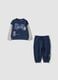 Blaues Jogging-Set aus reiner Baumwolle f&uuml;r Babyjungen mit Skate-Print_0