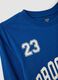 Blue pure organic cotton T-shirt with front print for boys_4