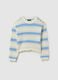 Striped pullover with openwork design_0