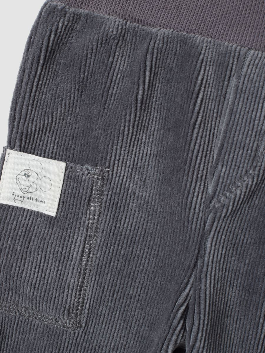 Grey ribbed organic cotton set with Mickey embroidery_2