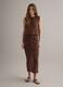 Brown maxi skirt in a regular fit with openwork design_0