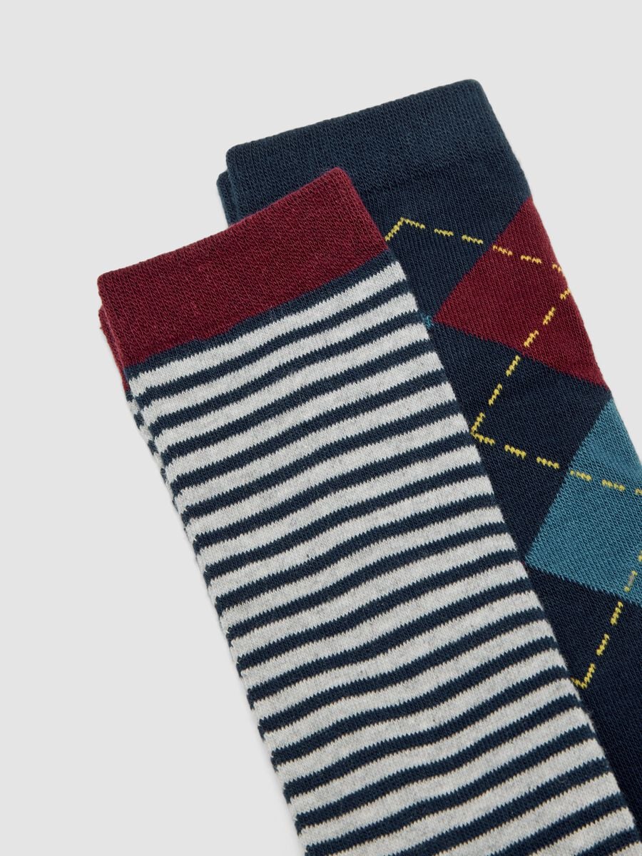 Tripack calze lunghe multicolor in cotone organico elasticizzato_2