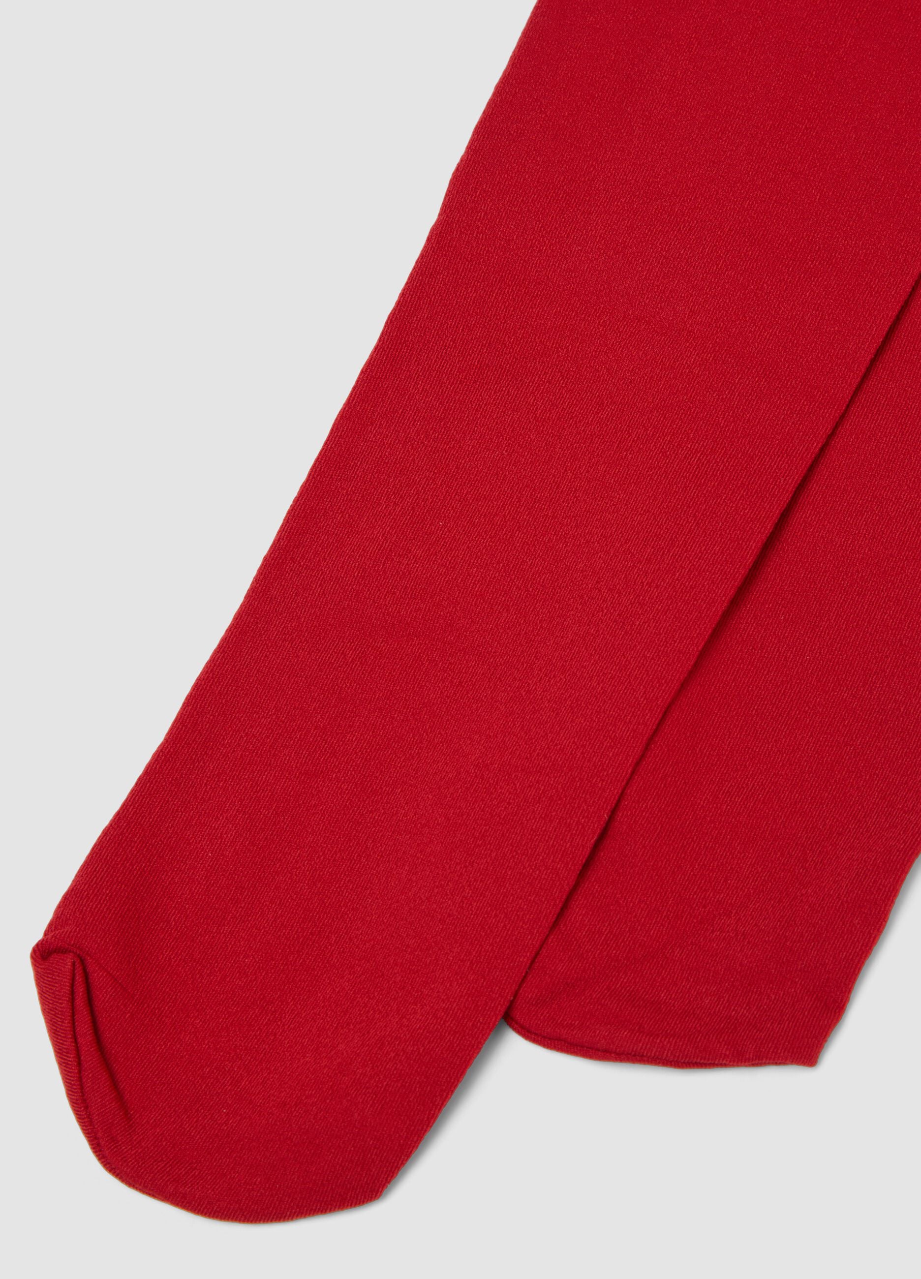 Collant rosso in tessuto elasticizzato