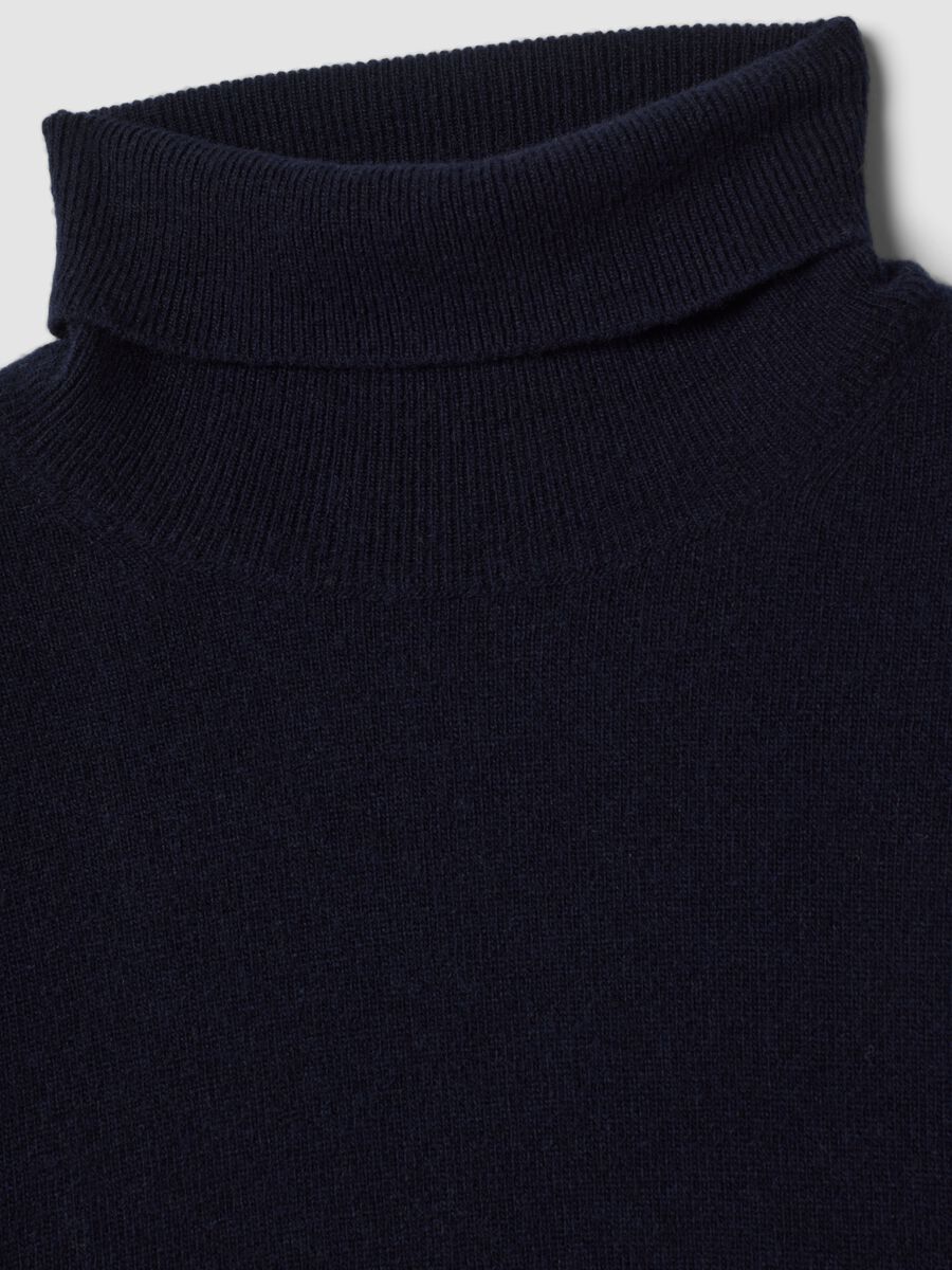 Navy blue pure lambswool roll-neck jumper_5