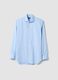 Camicia blu in misto lyocell regular fit_0