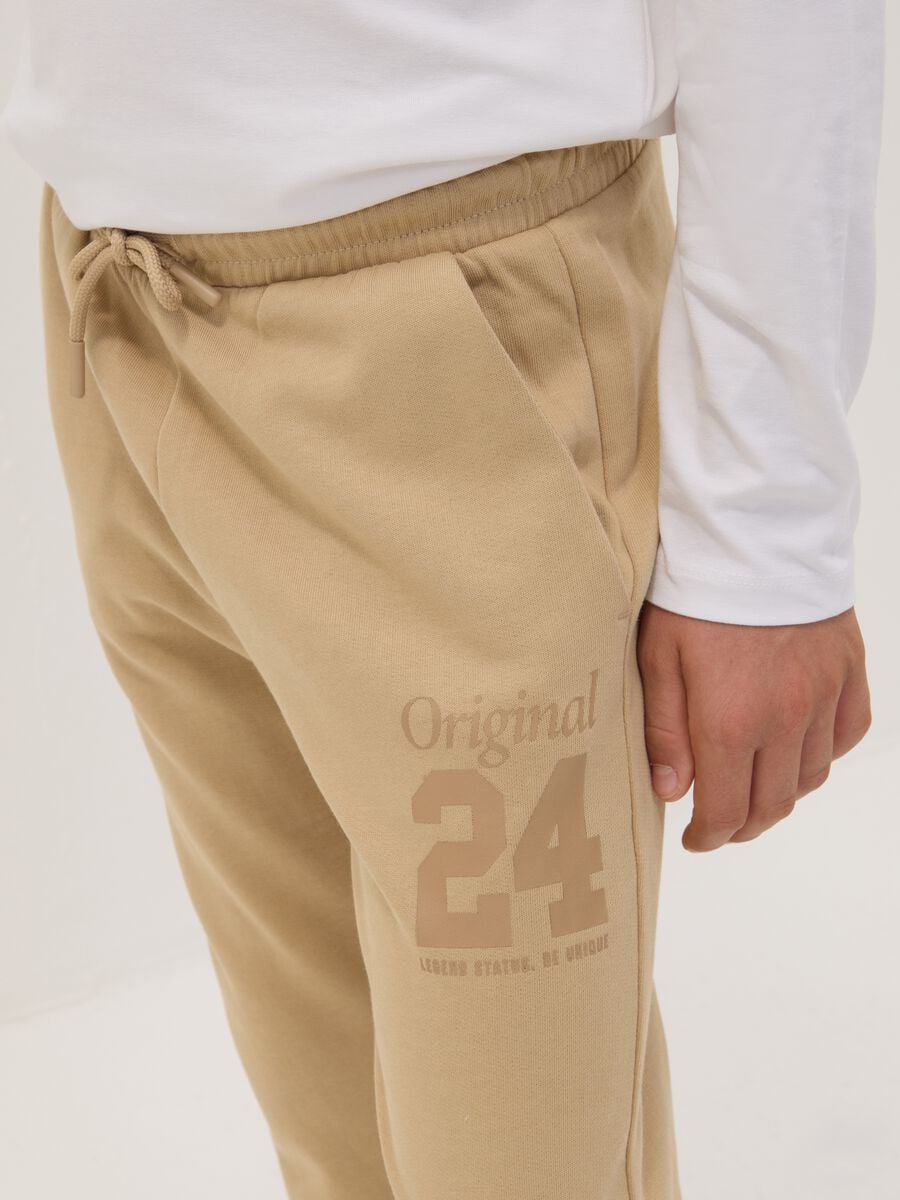Brown pure cotton joggers with print_2