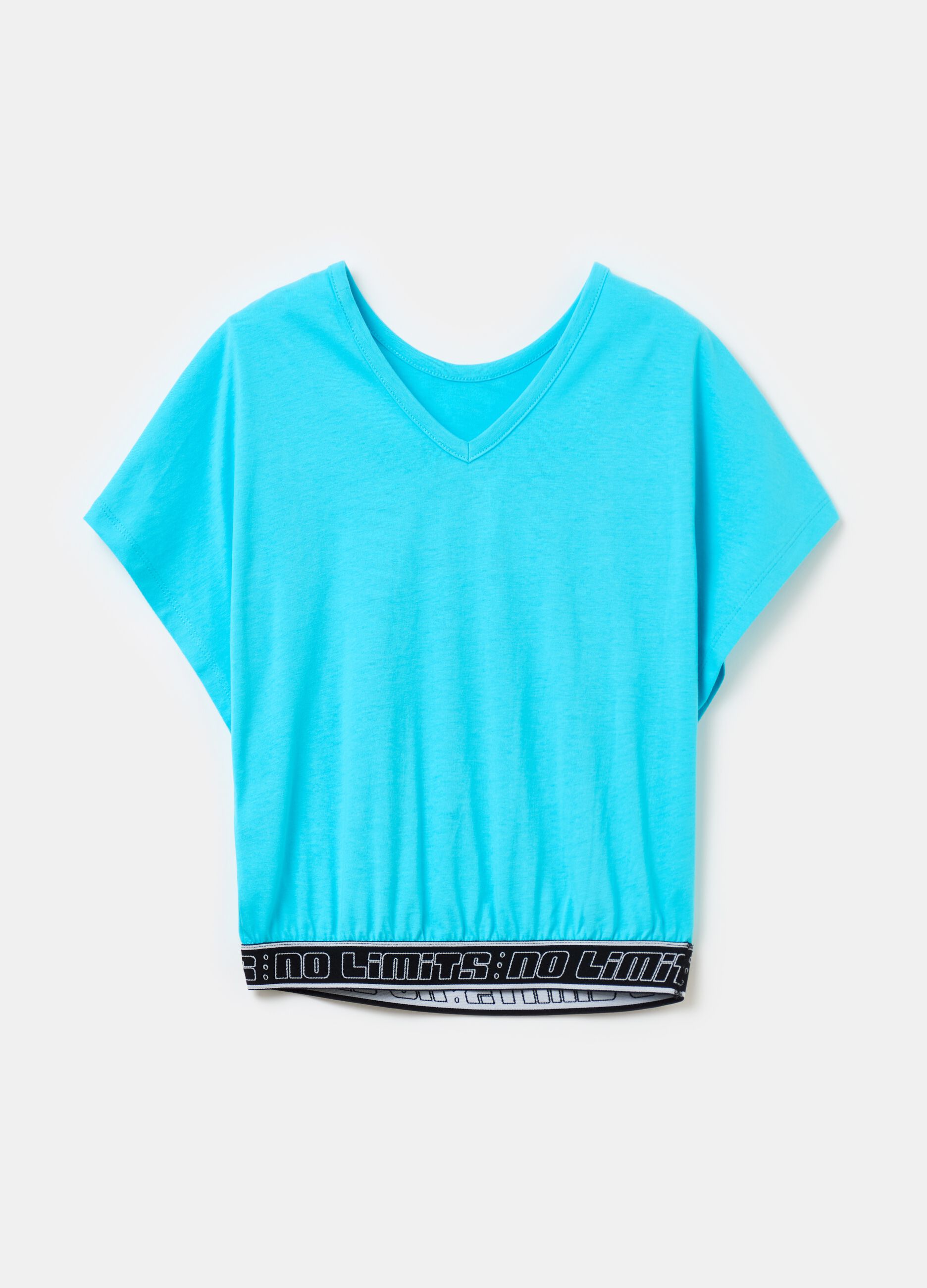 T-shirt in cotone con base elasticata