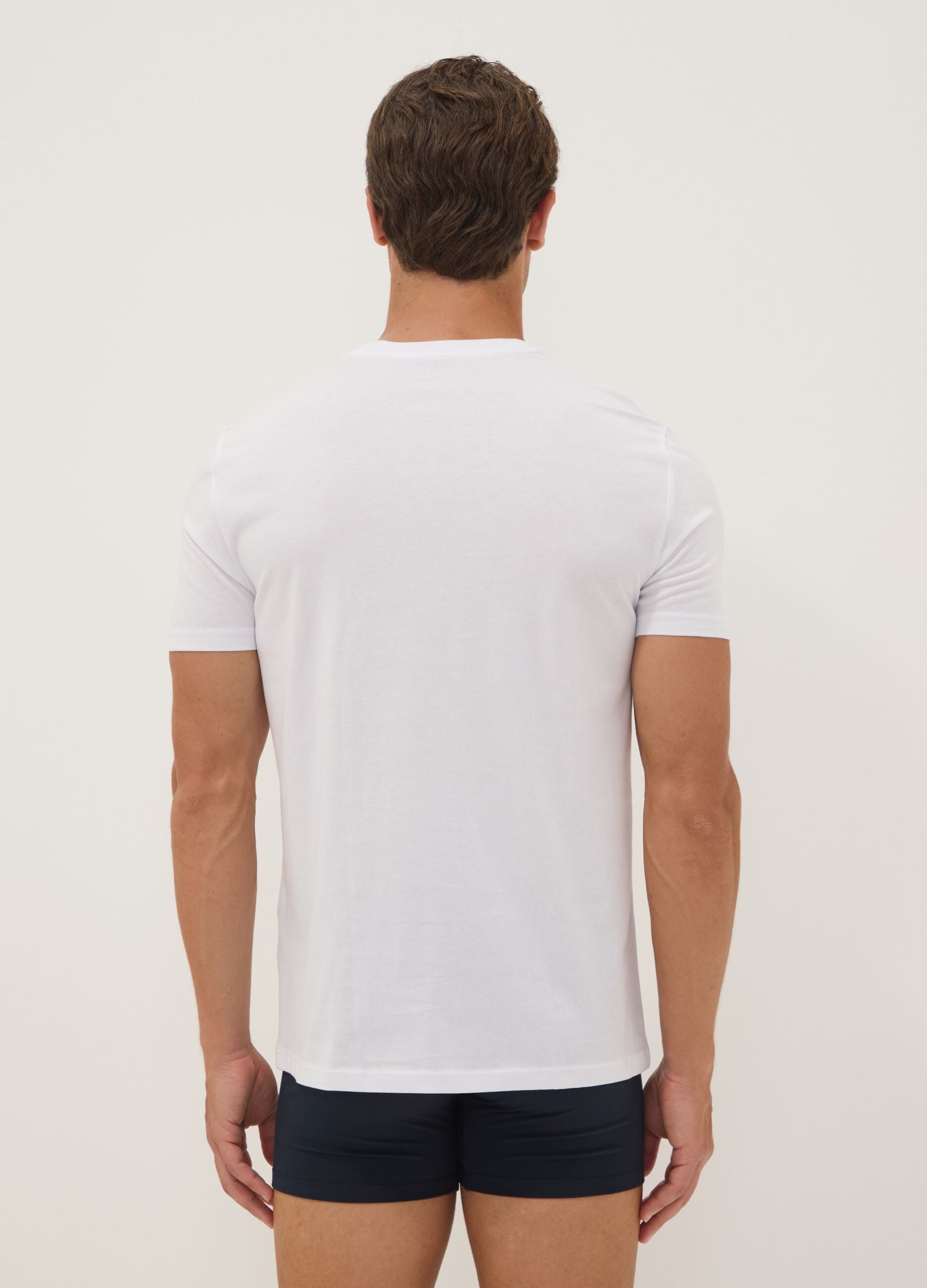3er-Pack weisse T-Shirts aus Bio-Baumwolle mit kurzen &Auml;rmeln
