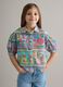 Girl's multicolour pure cotton shirt with floral pattern_0