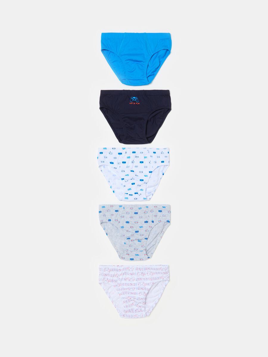 Five-pack briefs in organic cotton with print_0