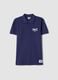 Short sleeve blue pure cotton polo_4