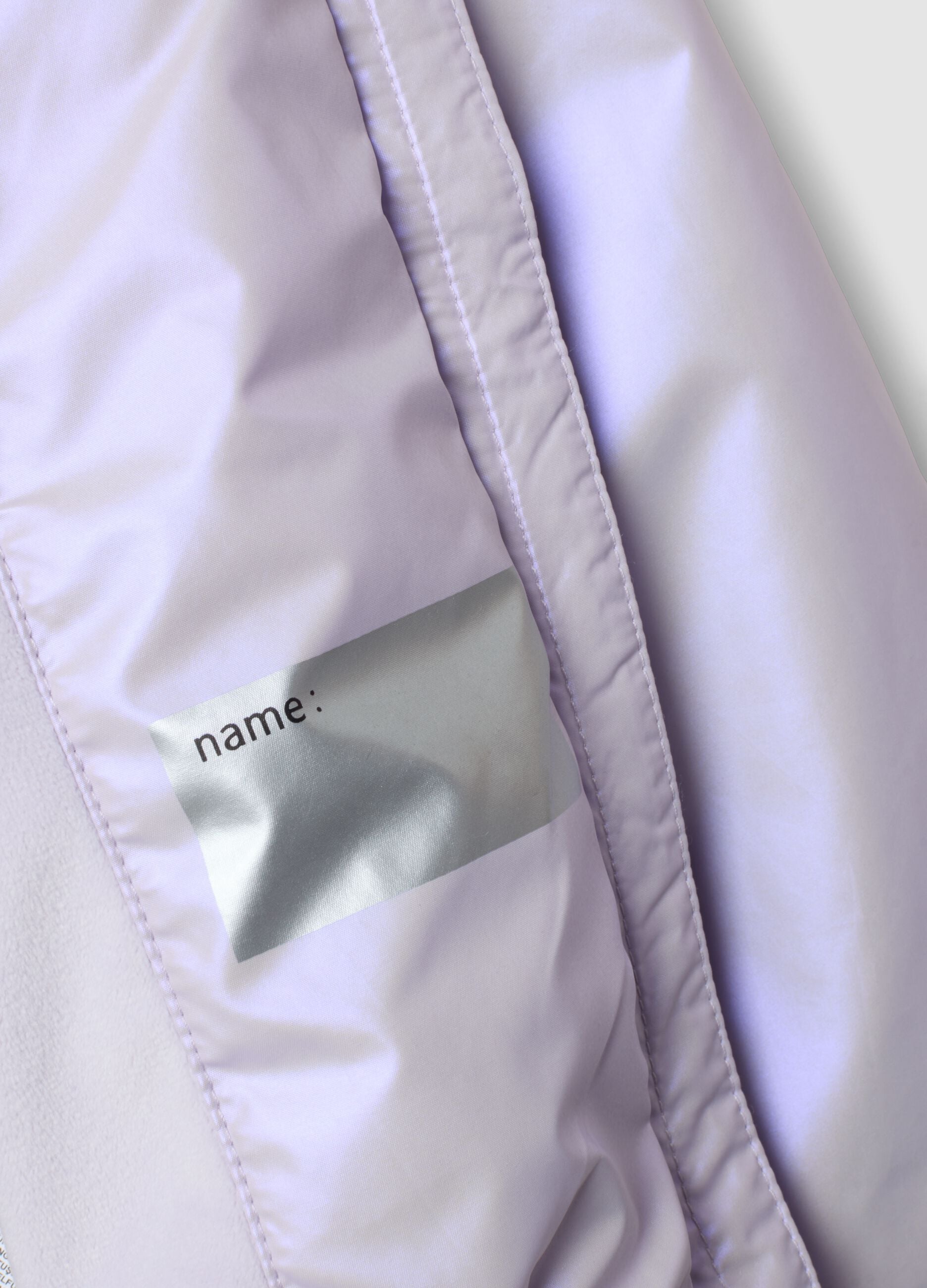 Casaco leve roxo com fecho e capuz para menina, corte regular