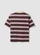 Brown striped pure cotton oversized polo shirt_6