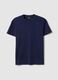 Blue short sleeve pure cotton t-shirt regular fit_0