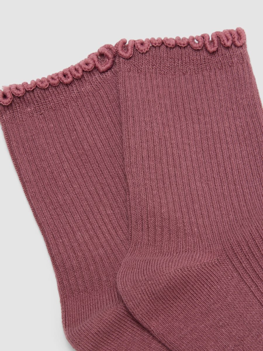 2er-Pack rosa Socken aus elastischer Bio-Baumwolle mit Muschelsaum_2