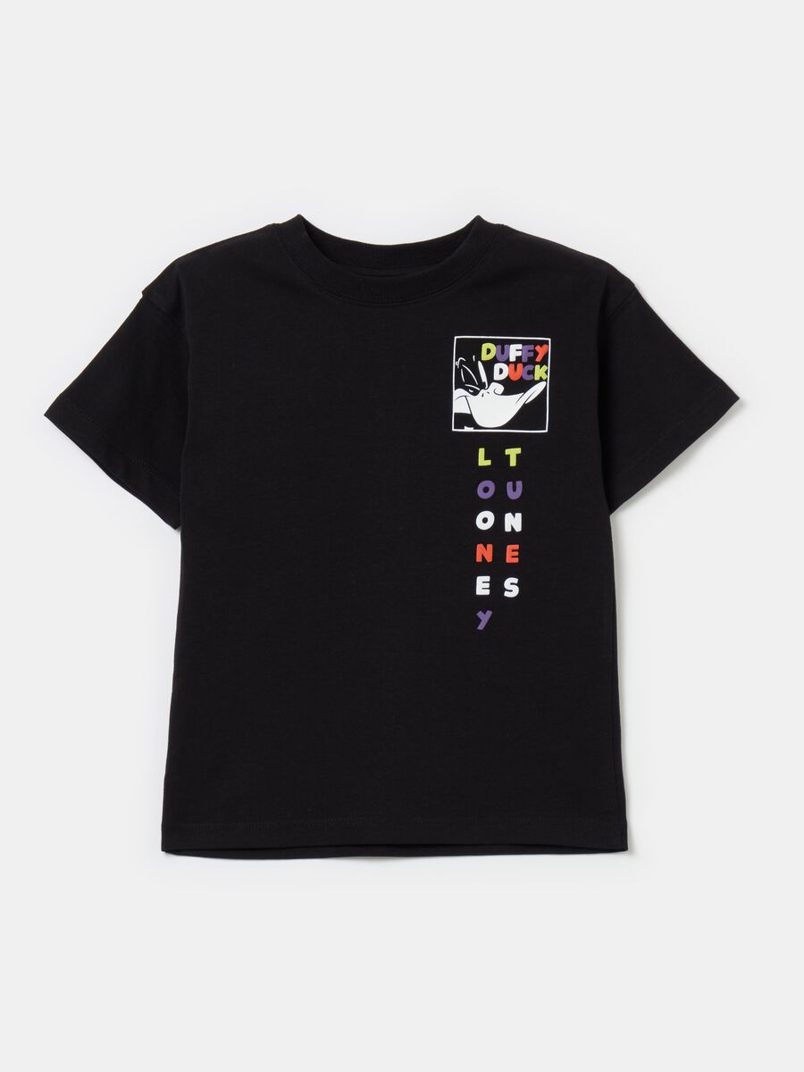 T-shirt in cotone con stampa Daffy Duck_0