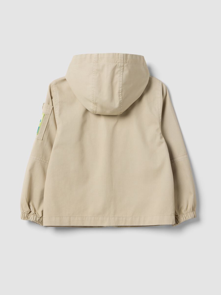 Boys' beige pure cotton jacket regular fit_1