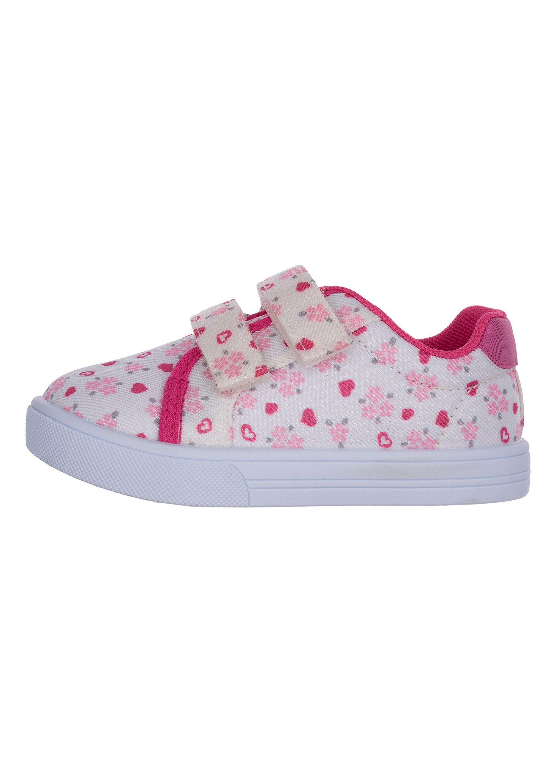Multicoloured girls' sneakers with velcro closure and floral pattern