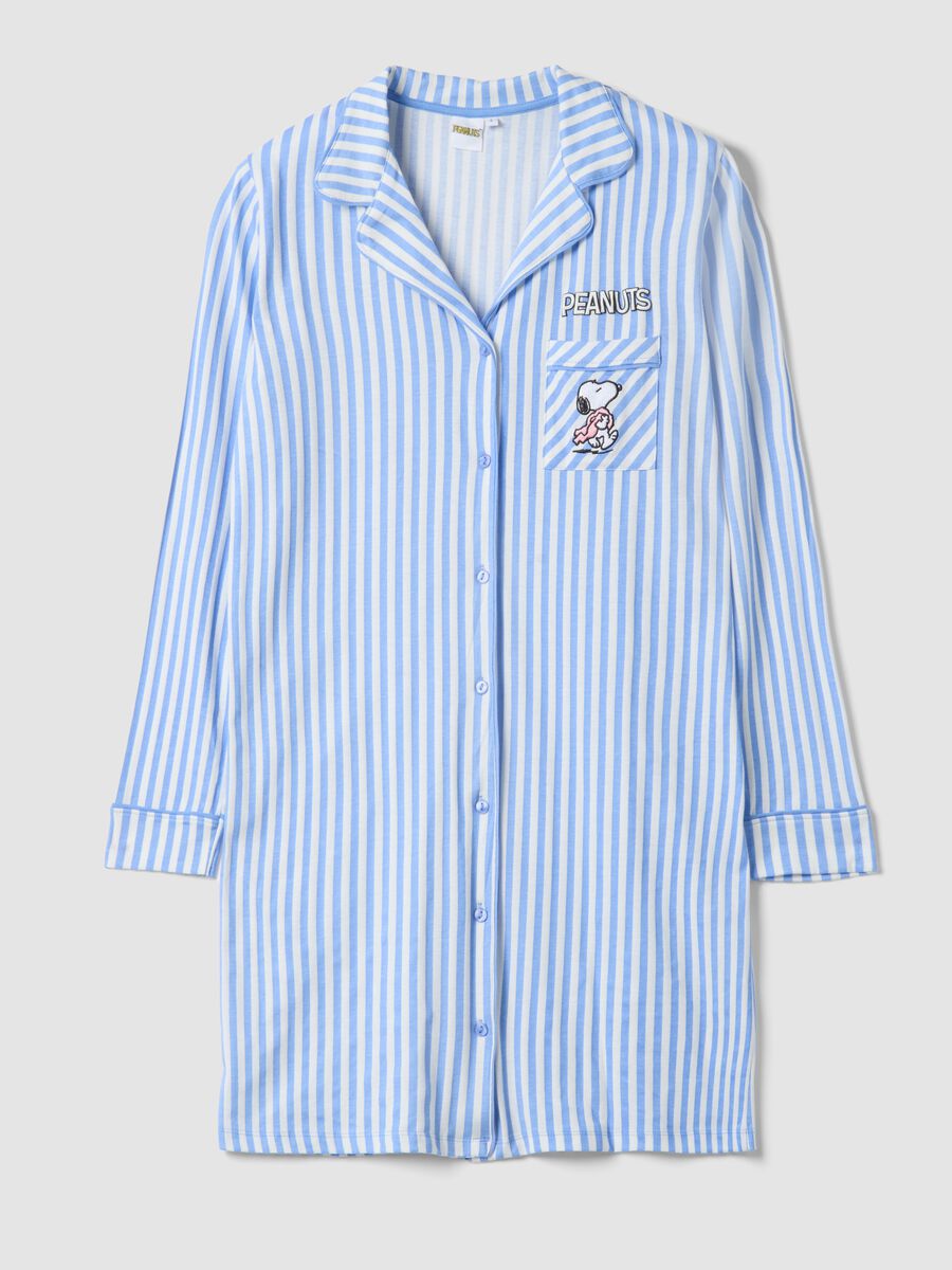 Oversized multicolor striped pure cotton shirt Peanuts_4