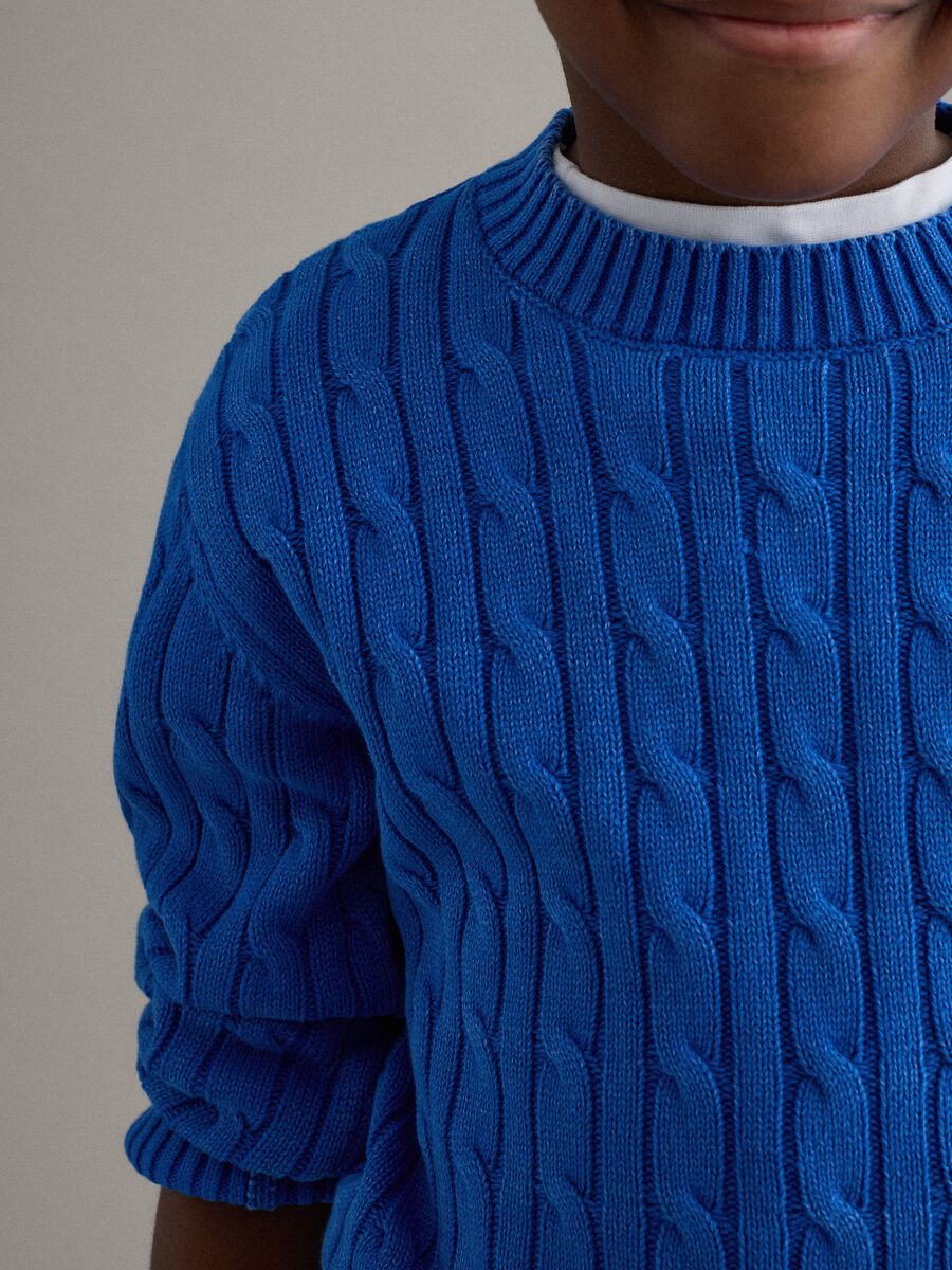 Kids' blue regular fit pure cotton pullover_2