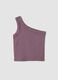 Fitted purple stretch cotton tank top for girls_3