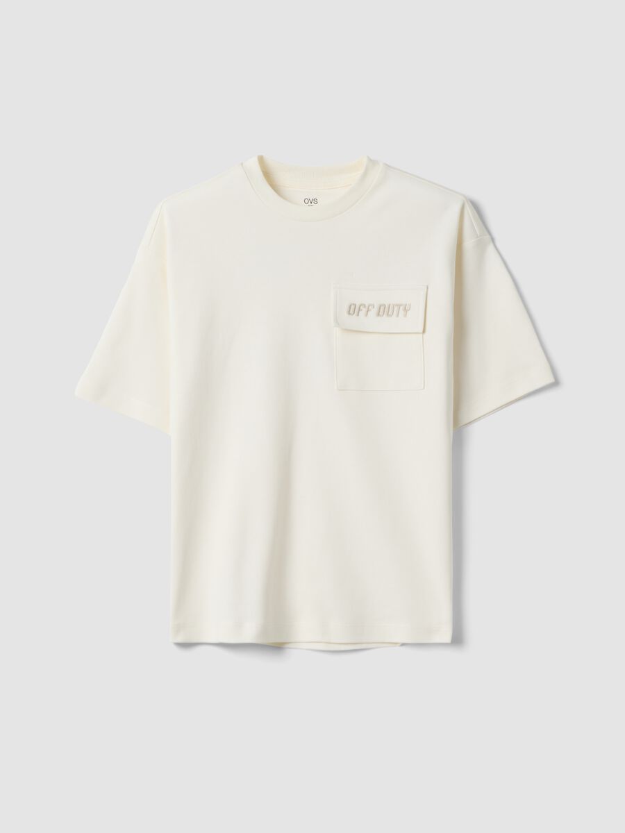 Wei&szlig;es Kurzarm-T-Shirt aus reiner Baumwolle_3