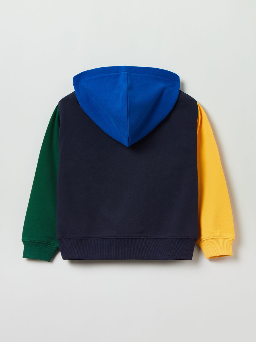 Colour block hooded sweatshirt with patches_1