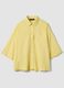 Yellow viscose-linen blend oversized shirt_4