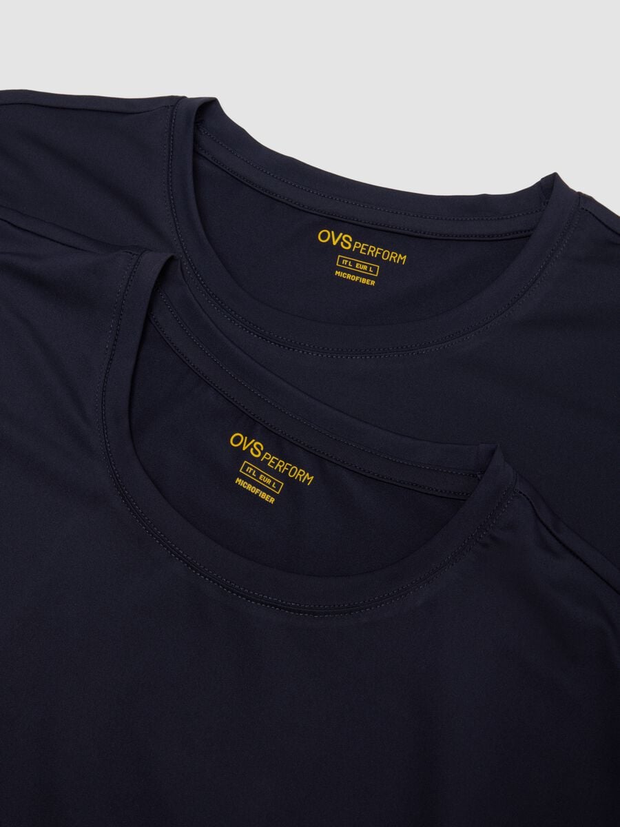 2er-Pack blaue T-Shirts aus elastischer Mikrofaser, Regular Fit_5