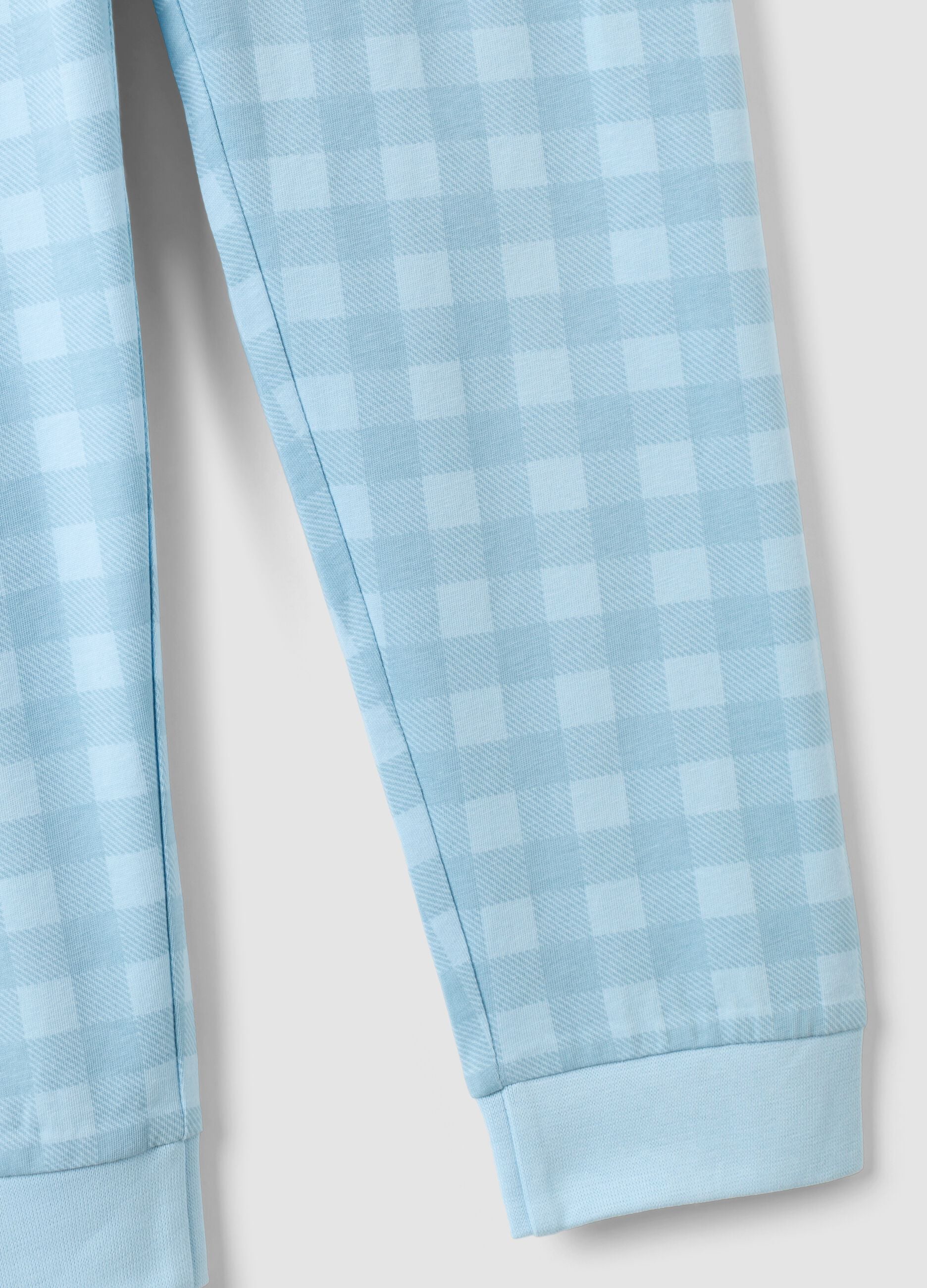 Light blue organic cotton crew-neck pyjamas for boys